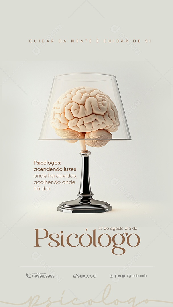 Story Dia Do Psicólogo 27 de Agosto Parabéns Social Media PSD Editável