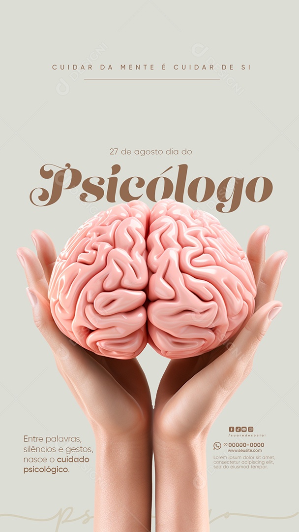 Story Dia Do Psicólogo 27 de Agosto Parabéns Social Media PSD Editável