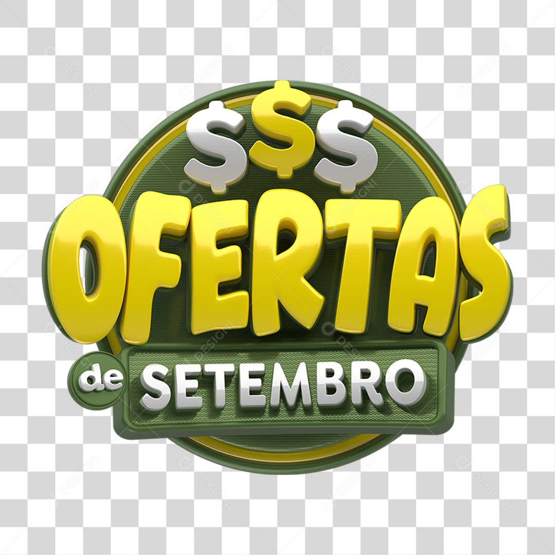 Selo 3D Ofertas de Setembro PNG Transparente
