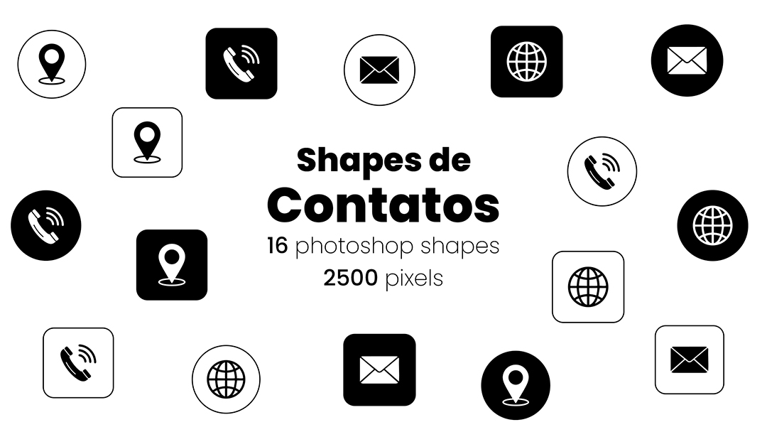 Conjunto de Ícones Contato Shapes CSH