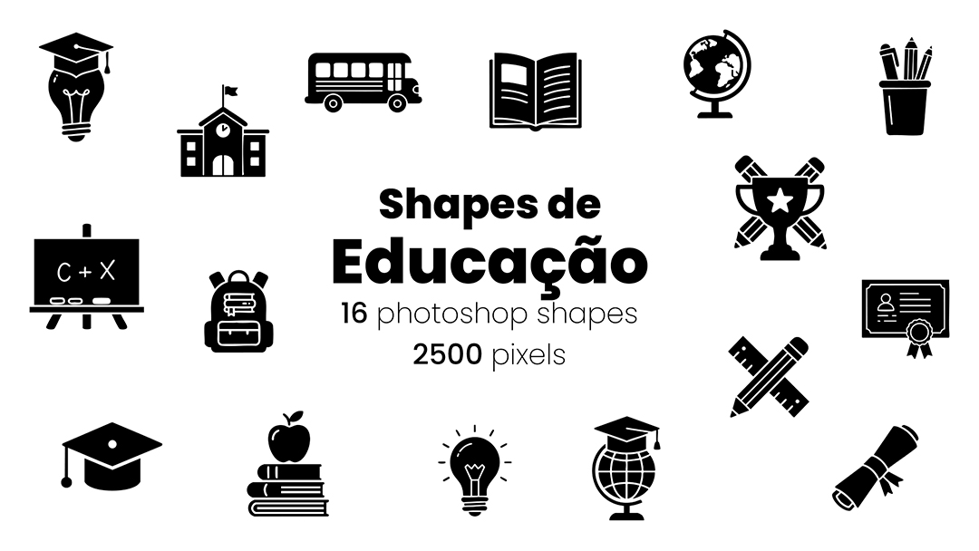 Conjunto de Ícones Educação Shapes CSH