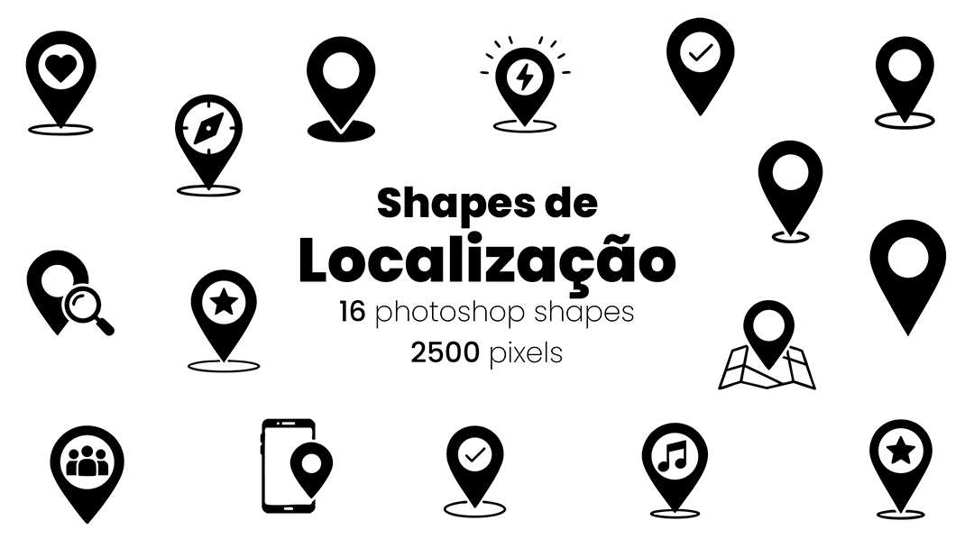 Conjunto de Ícones Localização Shapes CSH