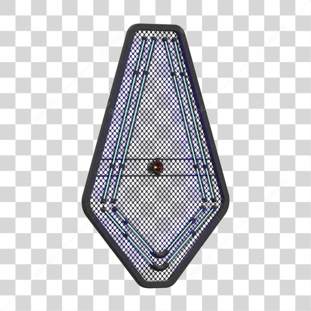 Painel de Seta Metálica com Neon PNG Transparente