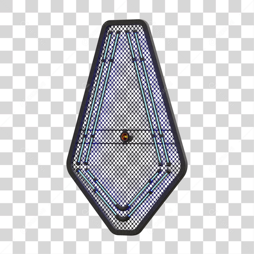 Painel de Seta Metálica com Neon PNG Transparente