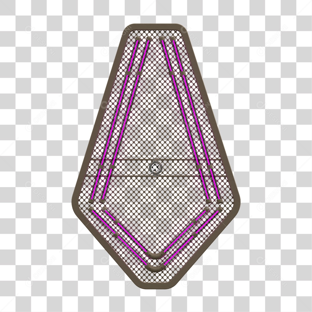 Painel de Seta Metálica com Neon PNG Transparente