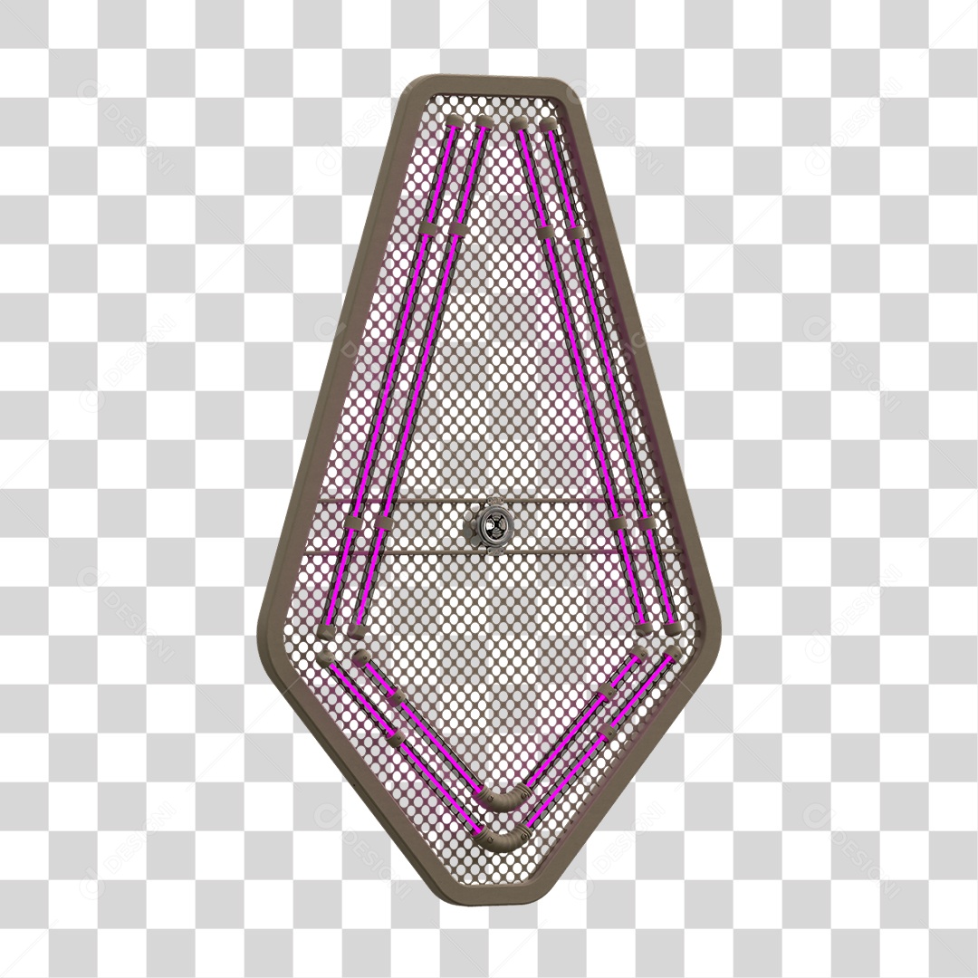 Painel de Seta Metálica com Neon PNG Transparente