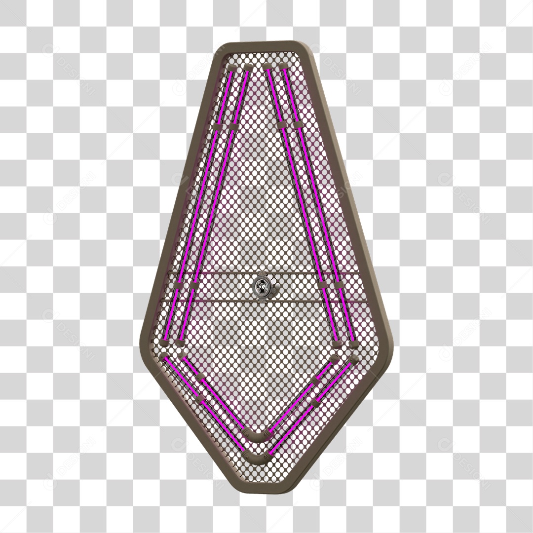 Painel de Seta Metálica com Neon PNG Transparente