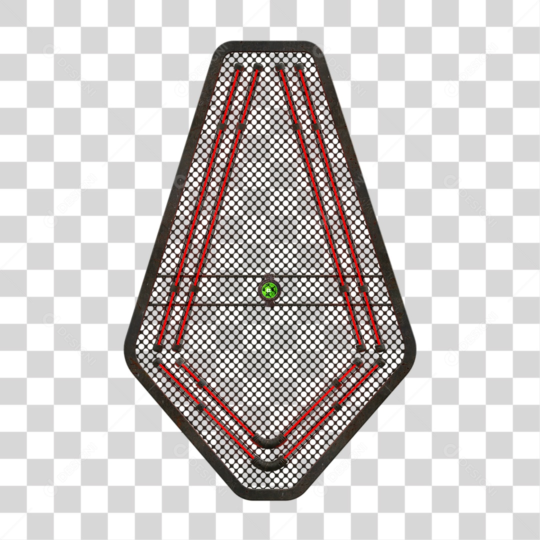 Painel de Seta Metálica com Neon PNG Transparente