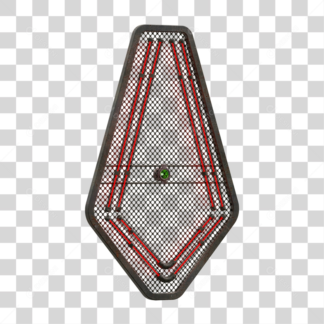 Painel de Seta Metálica com Neon PNG Transparente