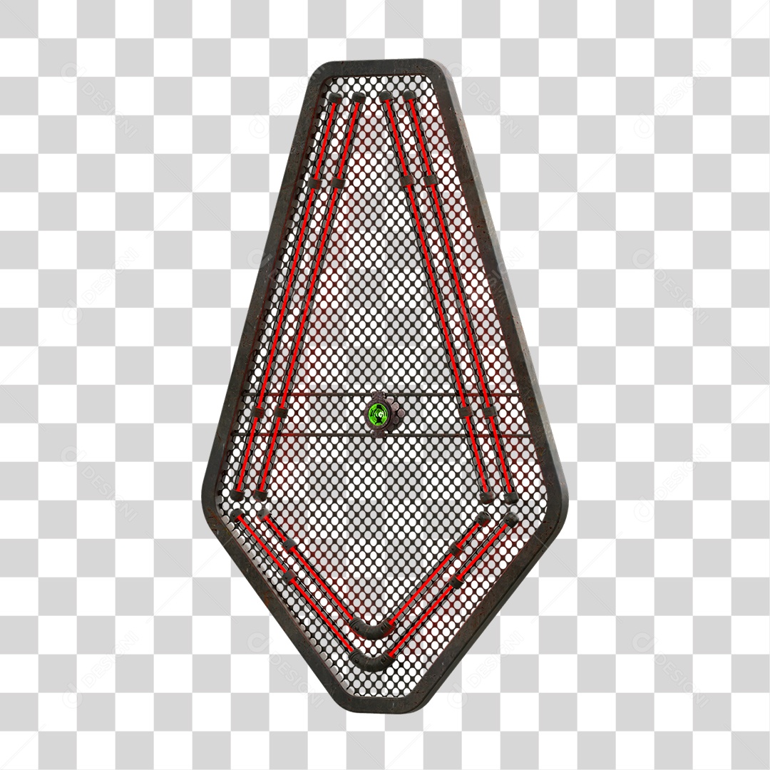 Painel de Seta Metálica com Neon PNG Transparente