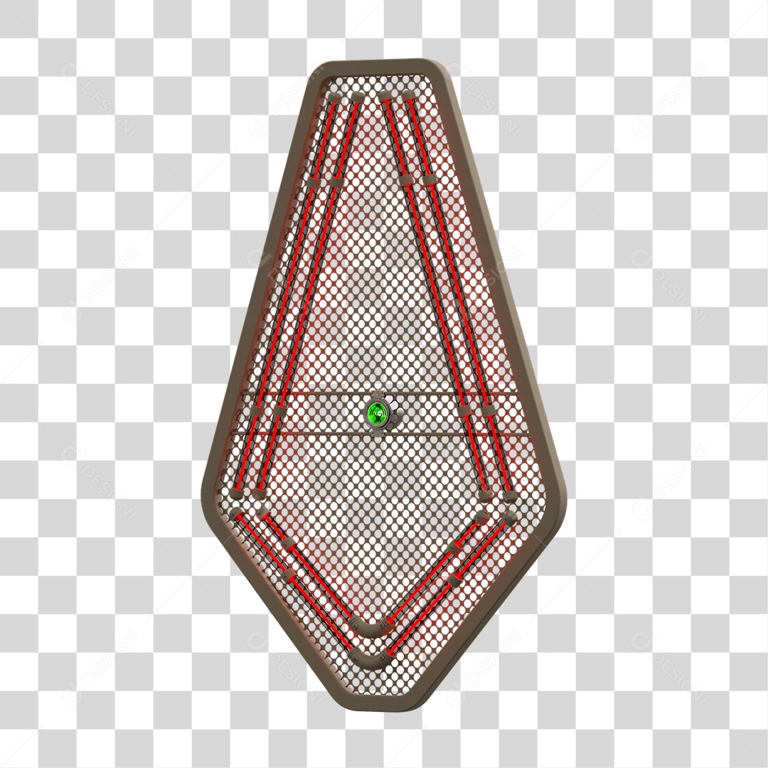 Painel de Seta Metálica com Neon PNG Transparente