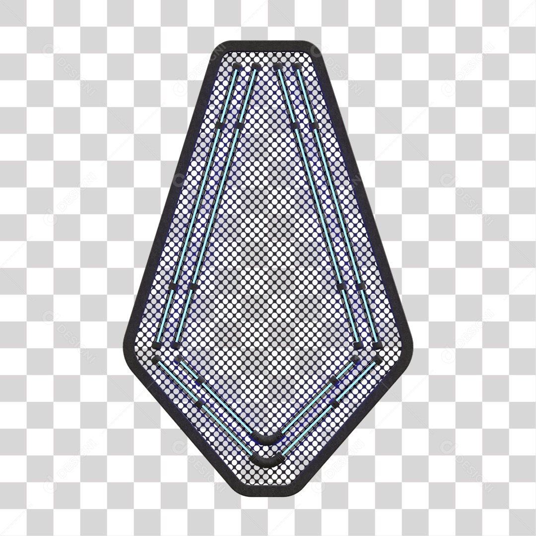 Painel de Seta Metálica com Neon PNG Transparente