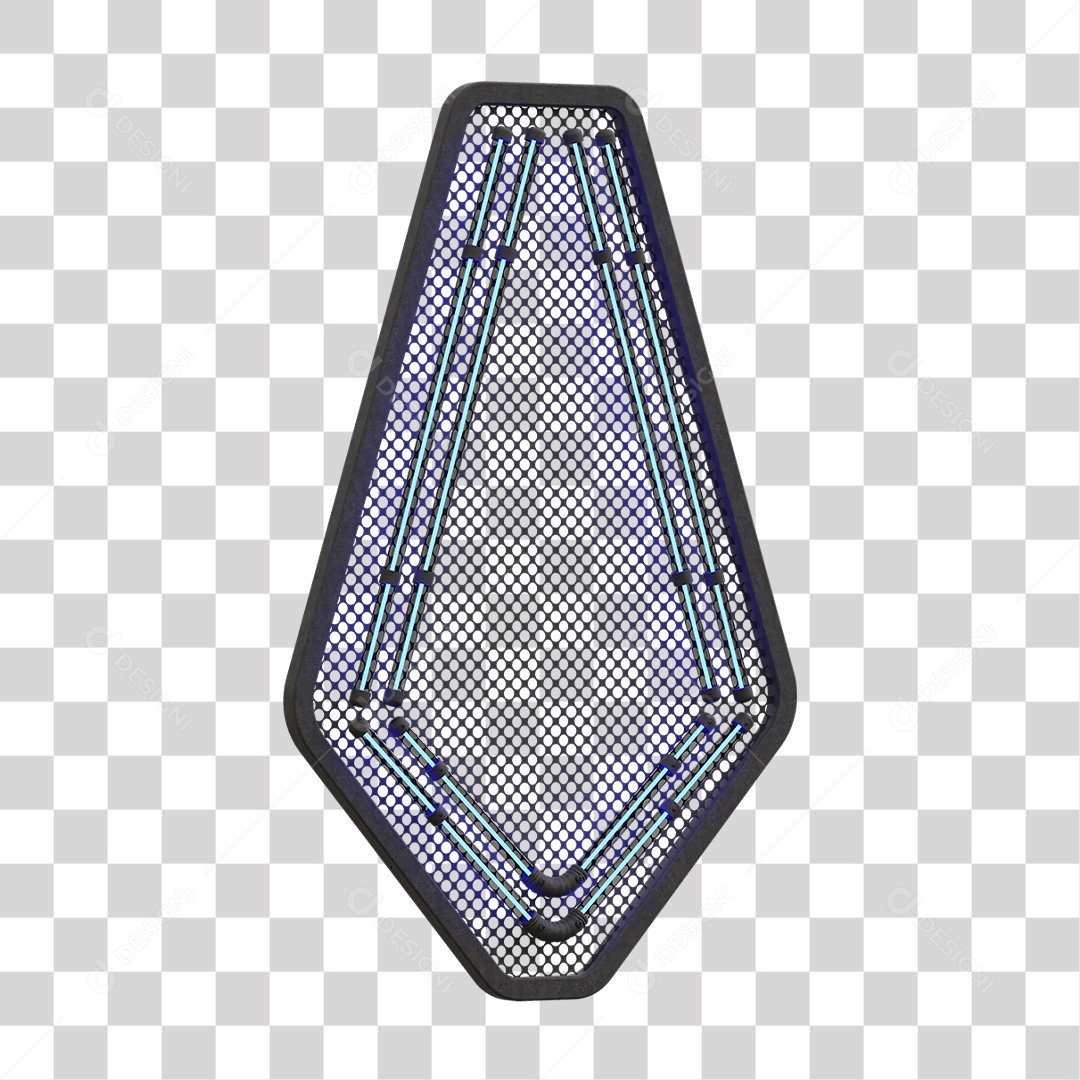 Painel de Seta Metálica com Neon PNG Transparente