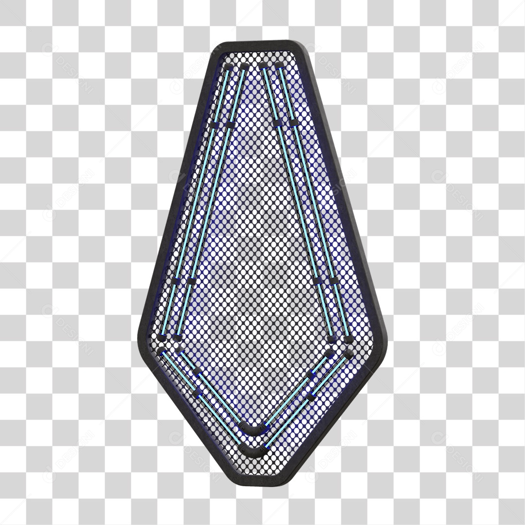 Painel de Seta Metálica com Neon PNG Transparente