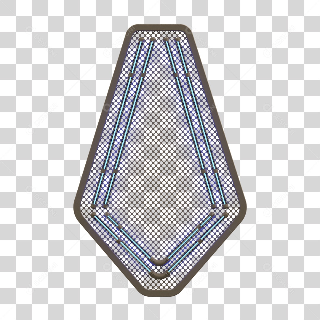 Painel de Seta Metálica com Neon PNG Transparente