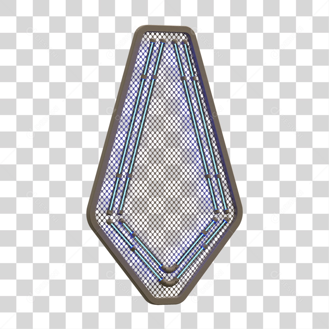 Painel de Seta Metálica com Neon PNG Transparente