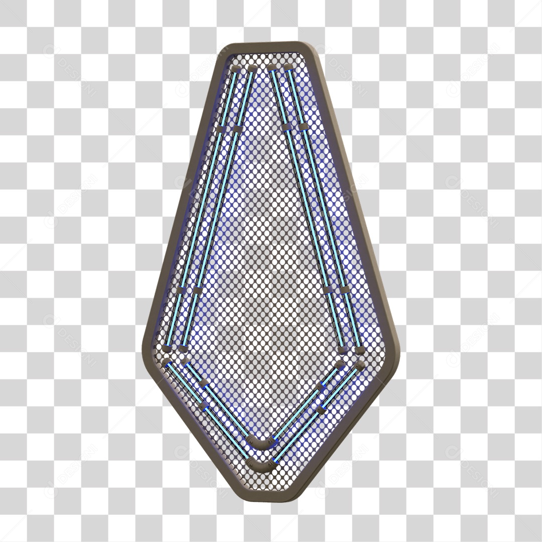 Painel de Seta Metálica com Neon PNG Transparente