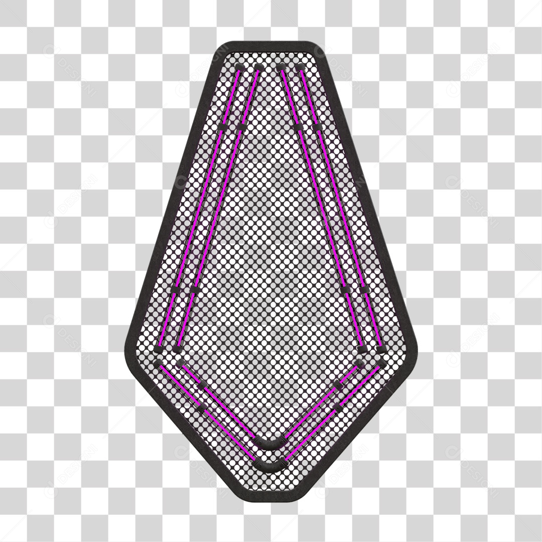 Painel de Seta Metálica com Neon PNG Transparente