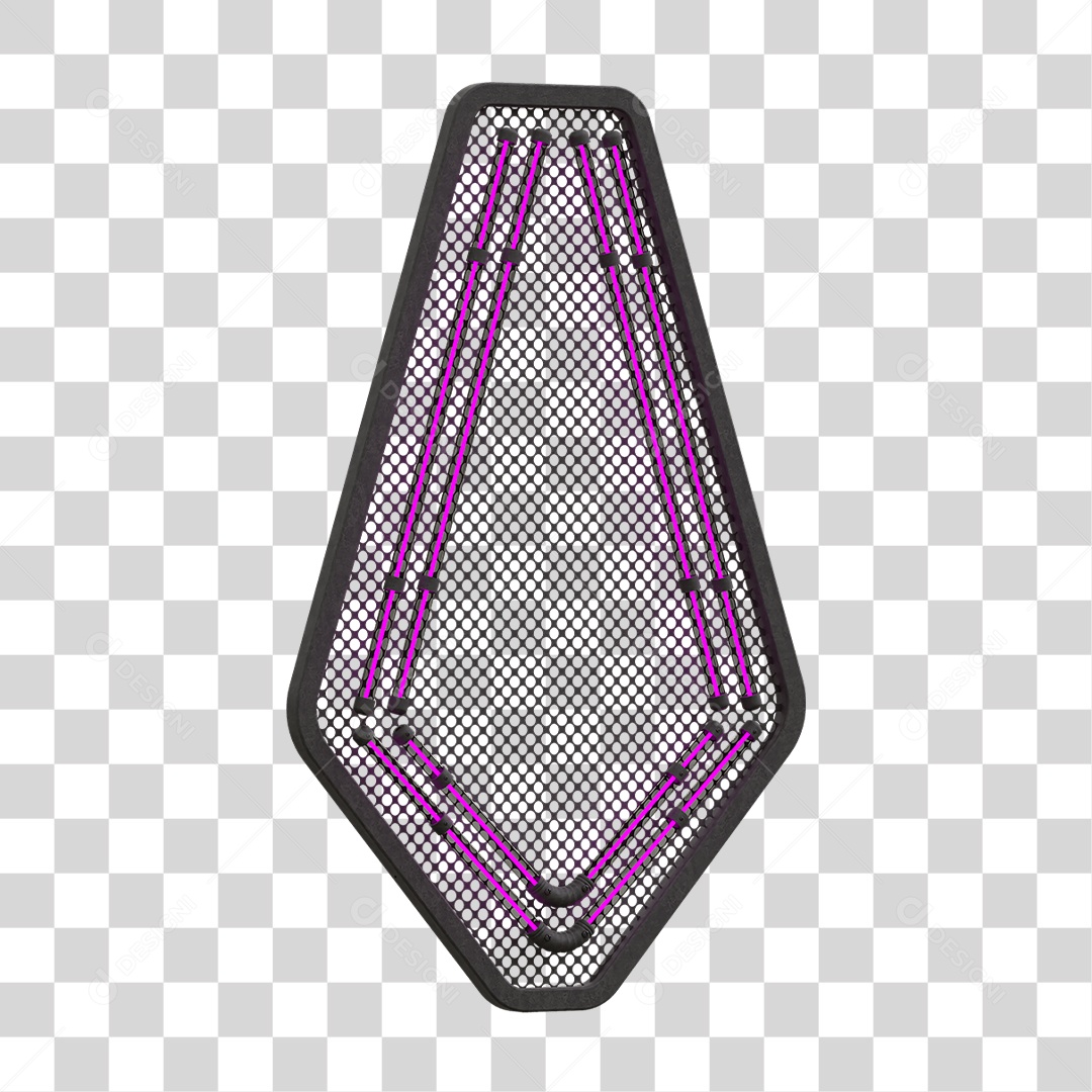 Painel de Seta Metálica com Neon PNG Transparente