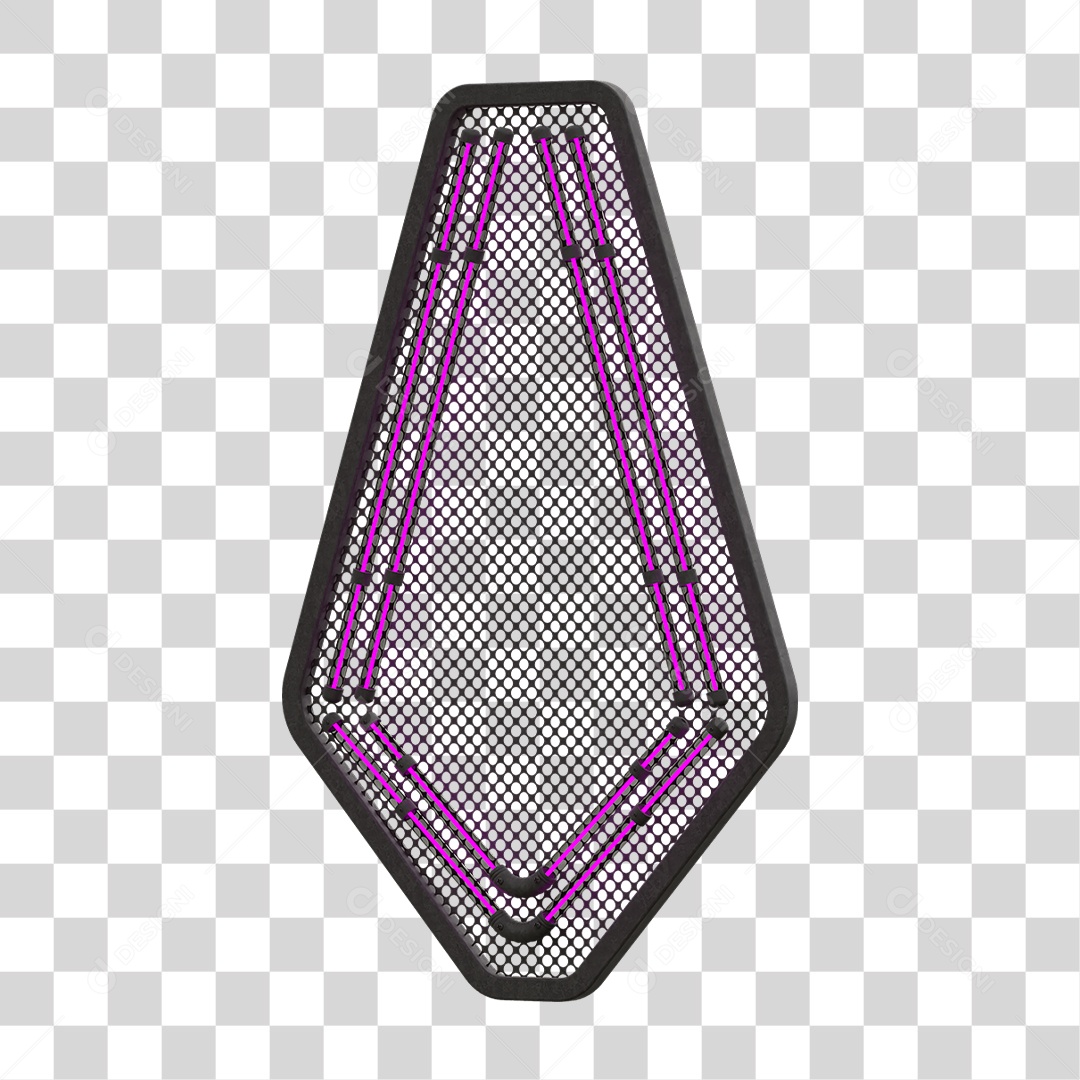 Painel de Seta Metálica com Neon PNG Transparente