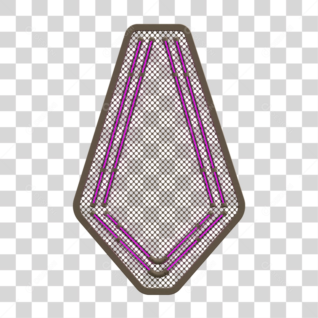 Painel de Seta Metálica com Neon PNG Transparente