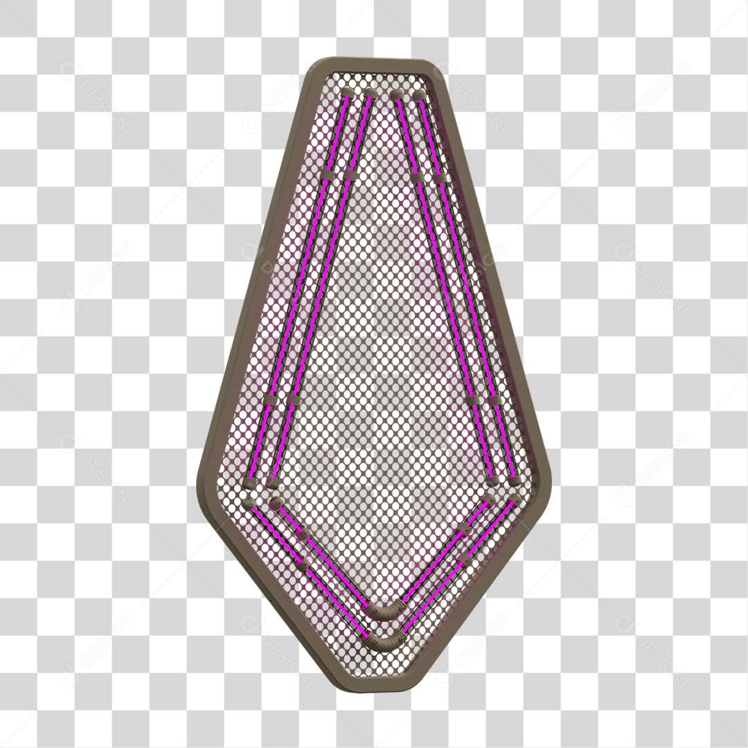 Painel de Seta Metálica com Neon PNG Transparente