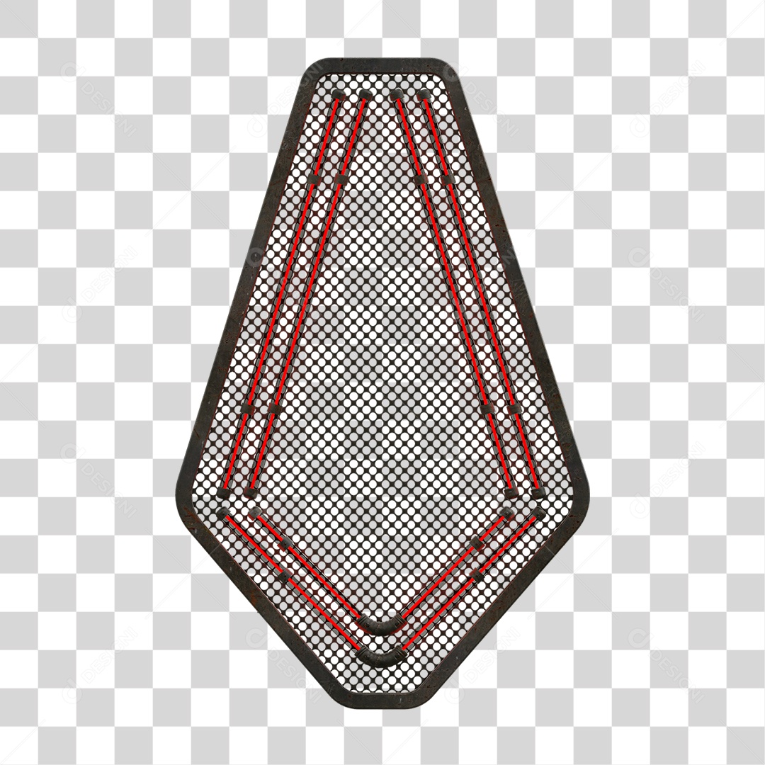 Painel de Seta Metálica com Neon PNG Transparente