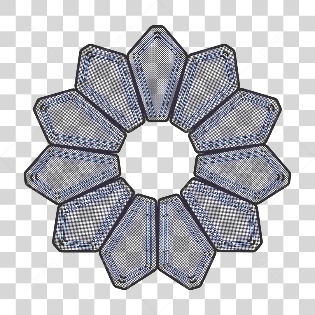 Elemento Metálico com Neon PNG Transparente