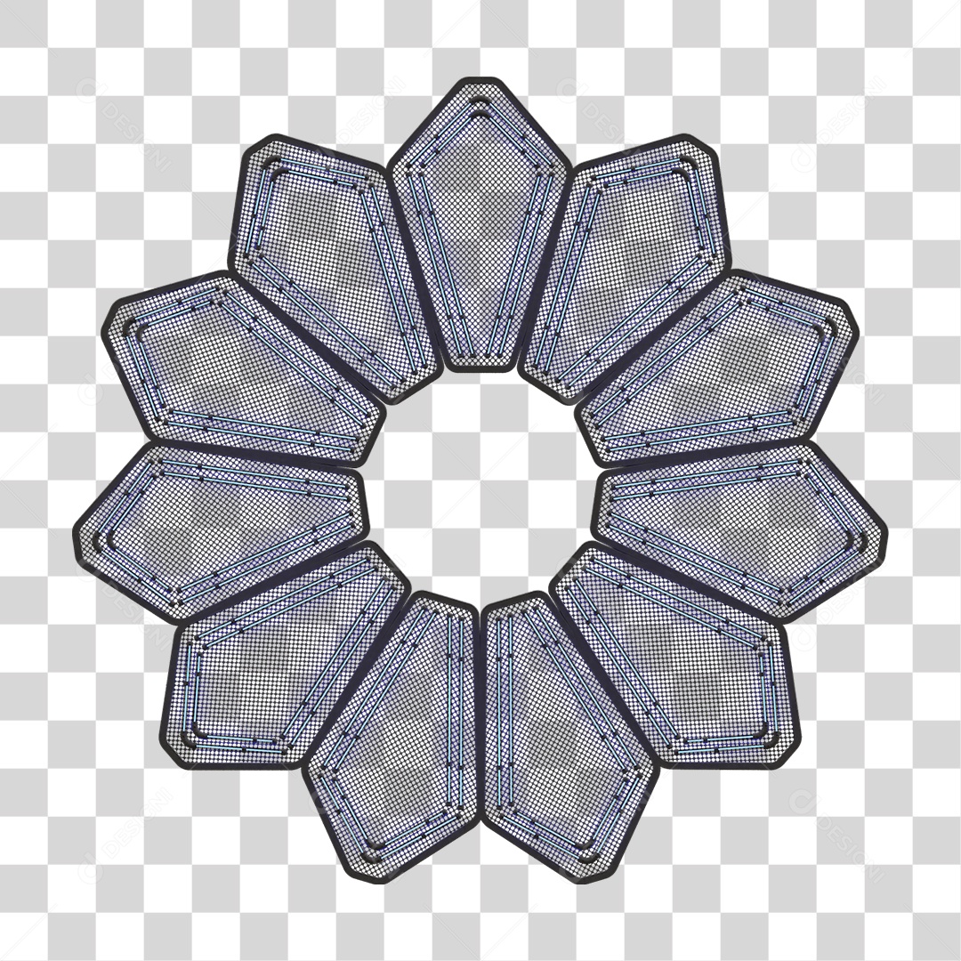 Elemento Metálico com Neon PNG Transparente