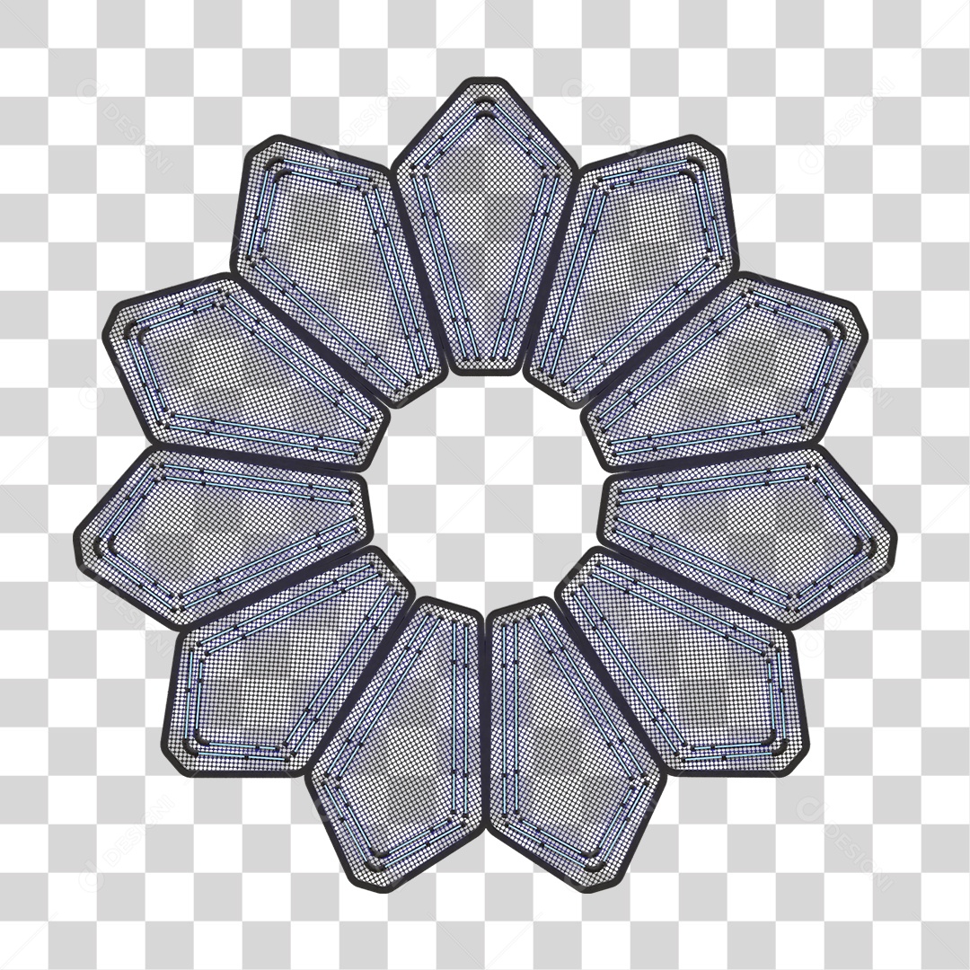 Elemento Metálico com Neon PNG Transparente