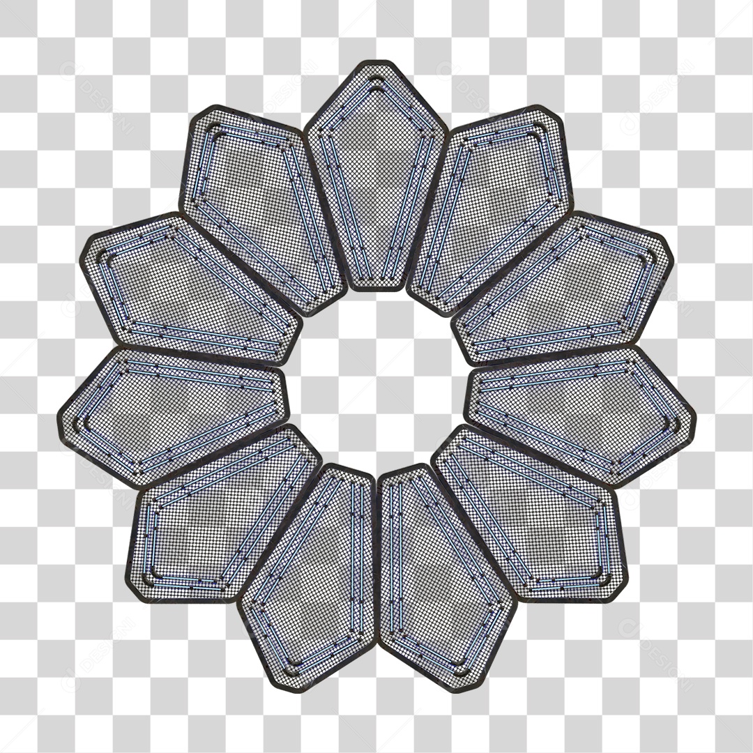 Elemento Metálico com Neon PNG Transparente