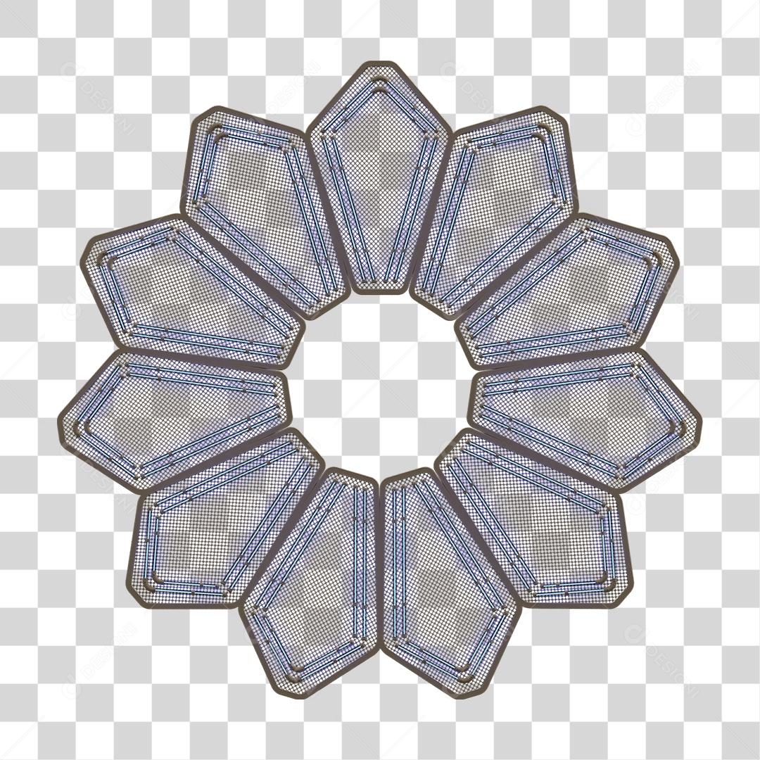 Elemento Metálico com Neon PNG Transparente