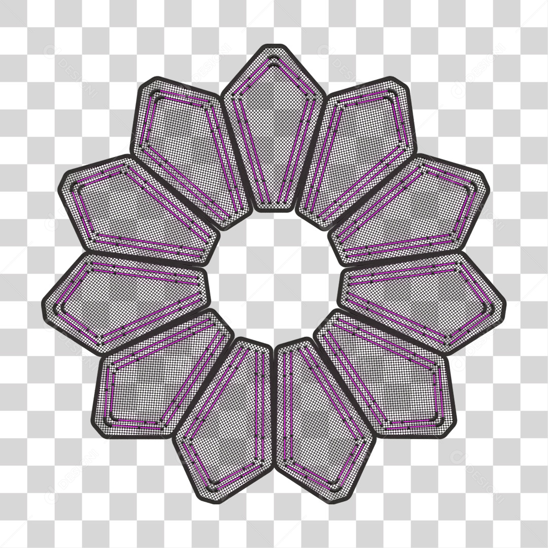 Painel de Seta Metálica com Neon PNG Transparente