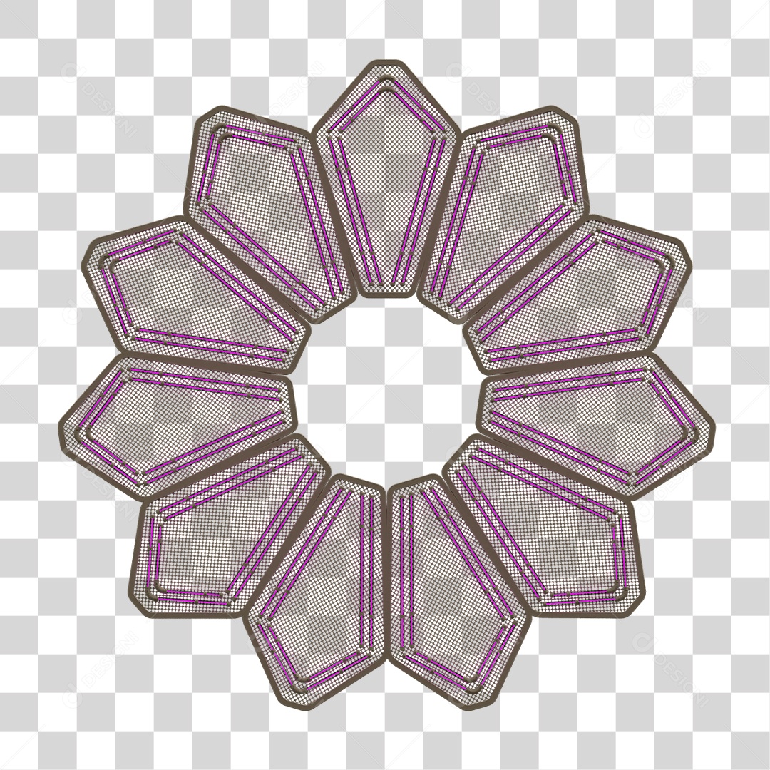 Elemento Metálico com Neon PNG Transparente