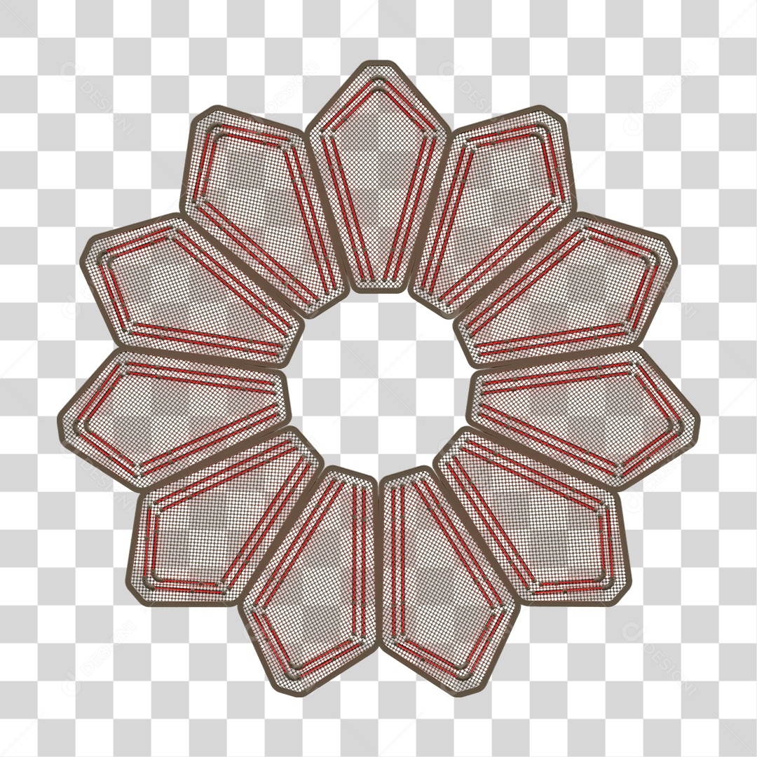 Elemento Metálico com Neon PNG Transparente