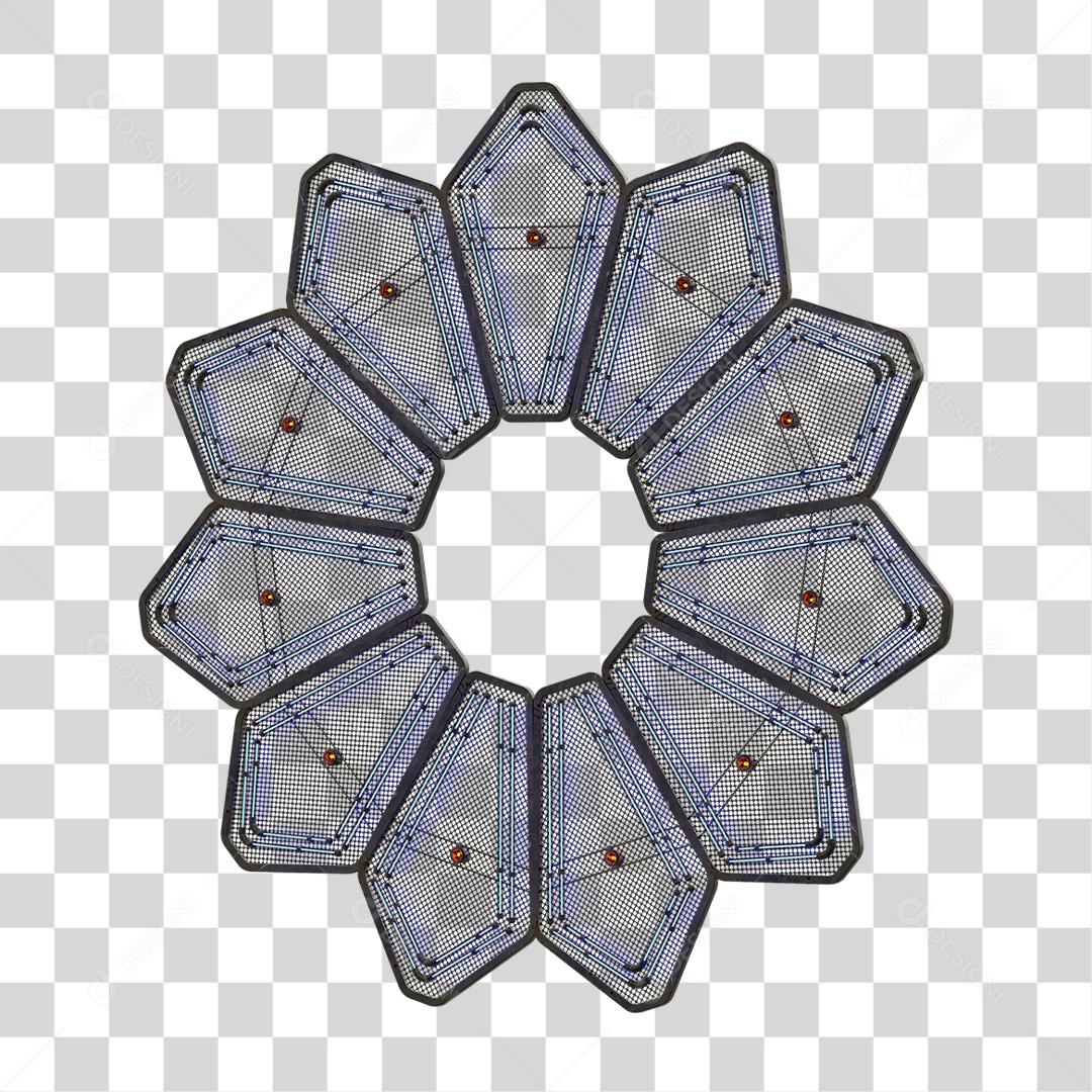 Painel de Seta Metálica com Neon PNG Transparente