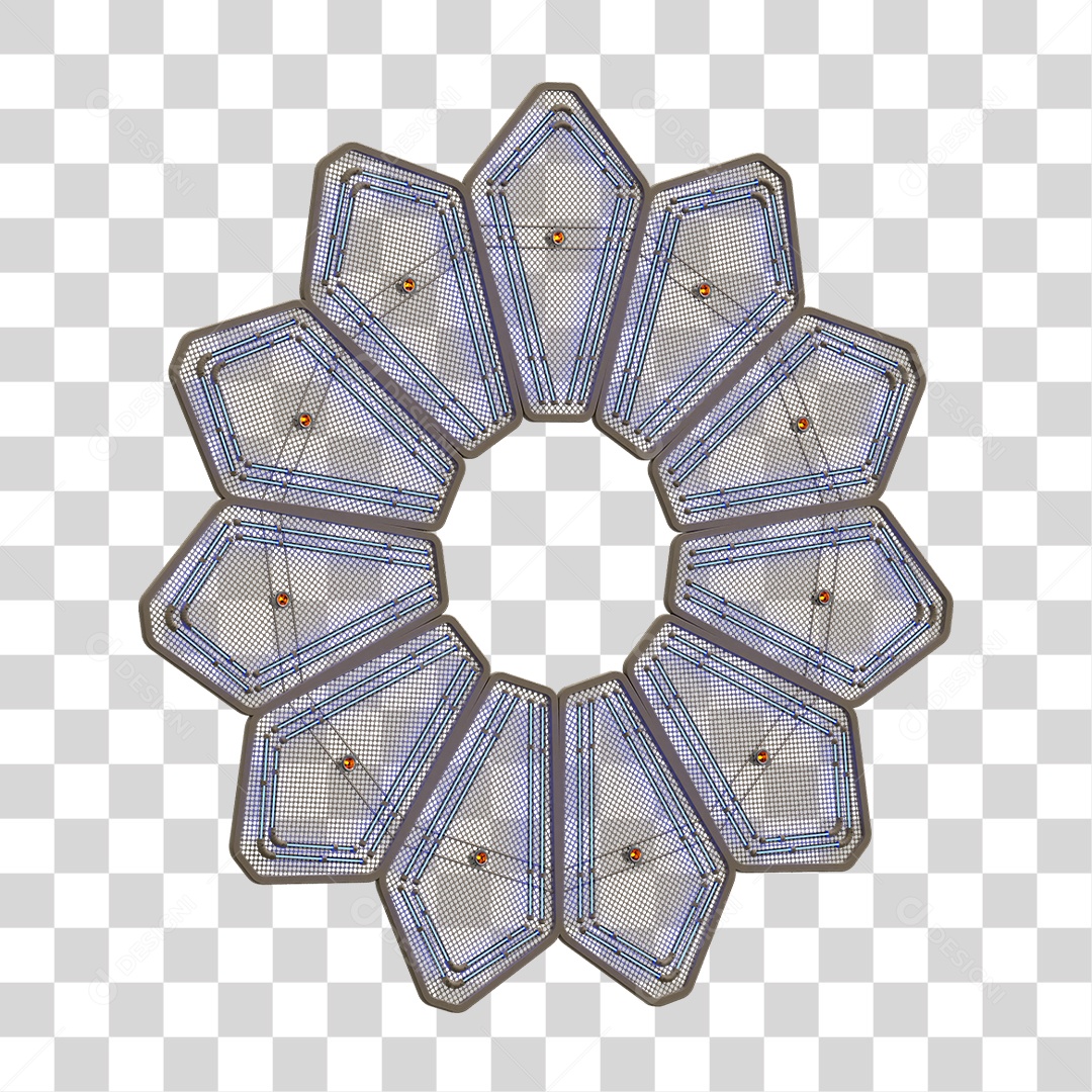 Painel de Seta Metálica com Neon PNG Transparente