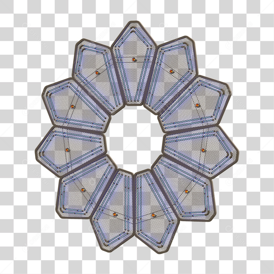 Painel de Seta Metálica com Neon PNG Transparente