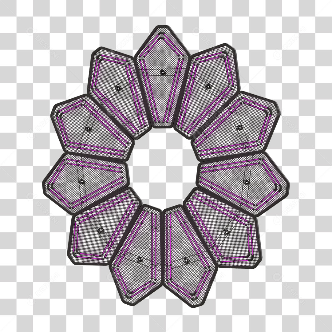 Painel de Seta Metálica com Neon PNG Transparente