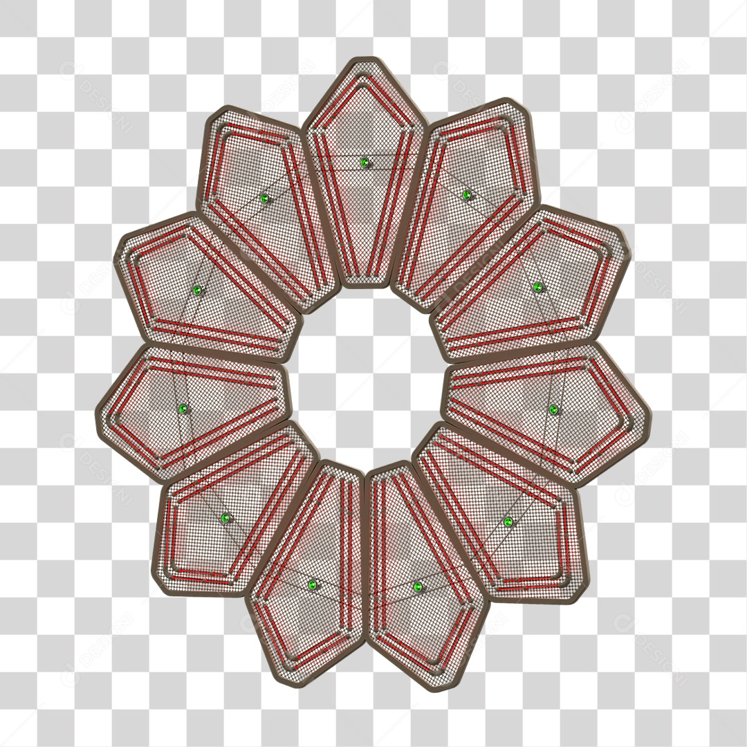 Elemento Metálico com Neon PNG Transparente