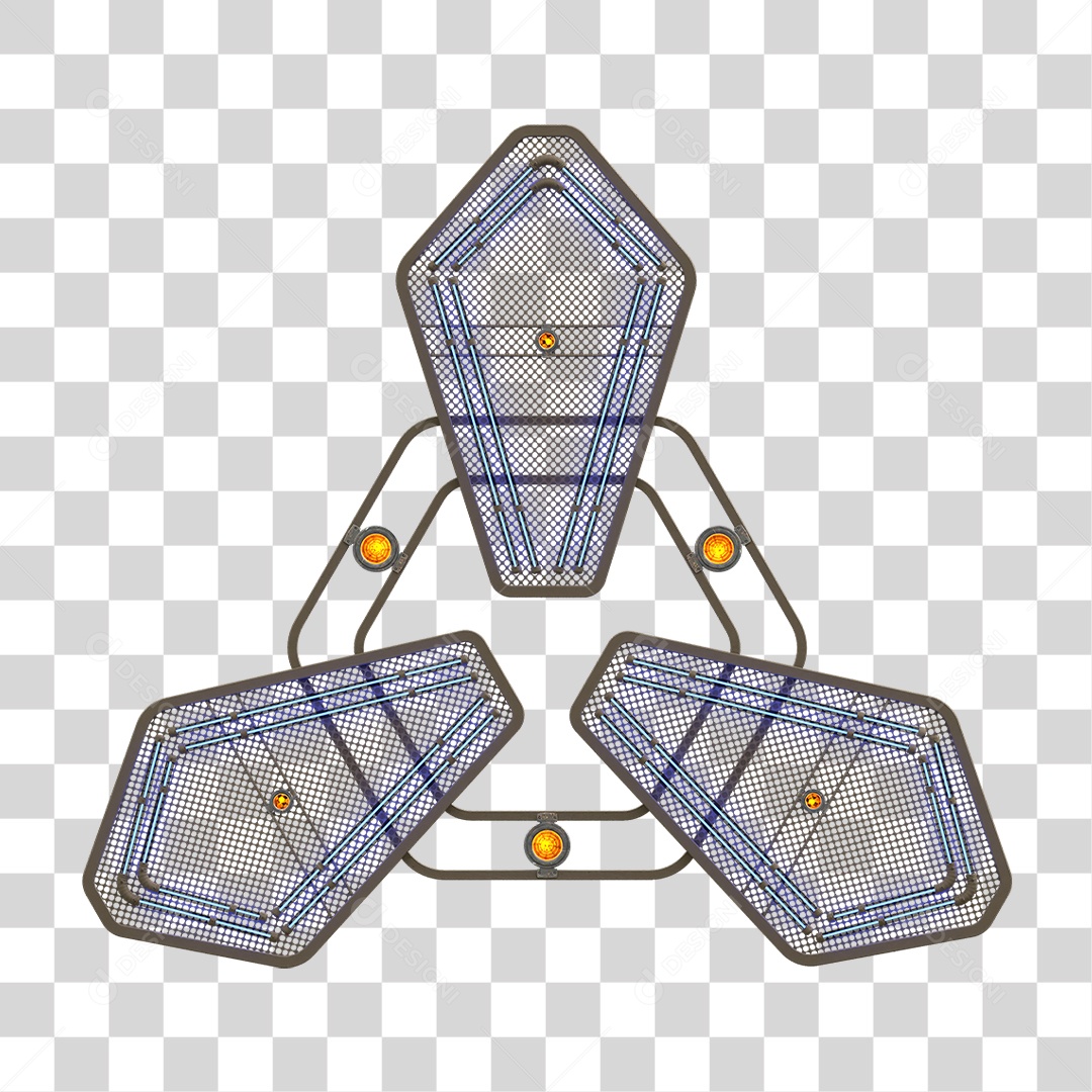 Painel de Seta Metálica com Neon PNG Transparente