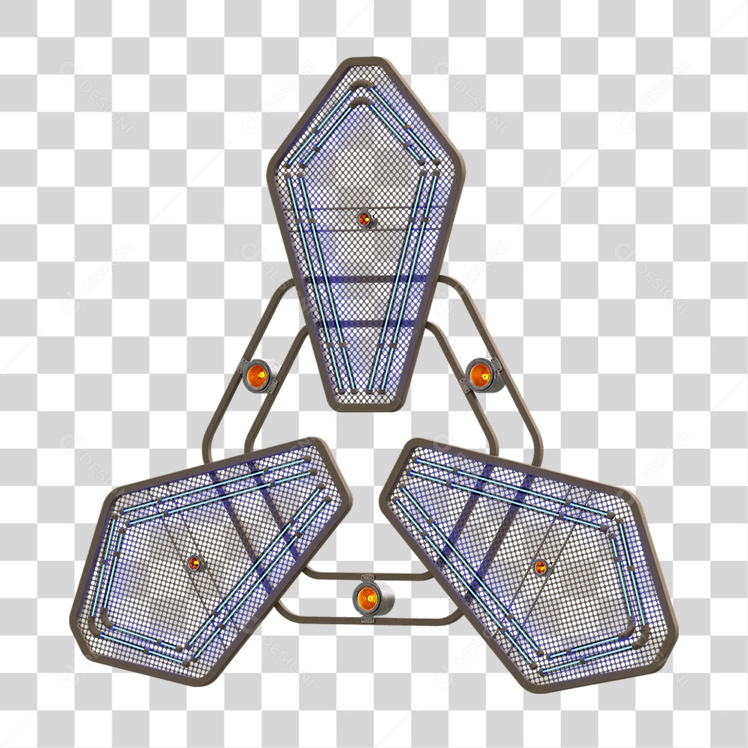 Painel de Seta Metálica com Neon PNG Transparente