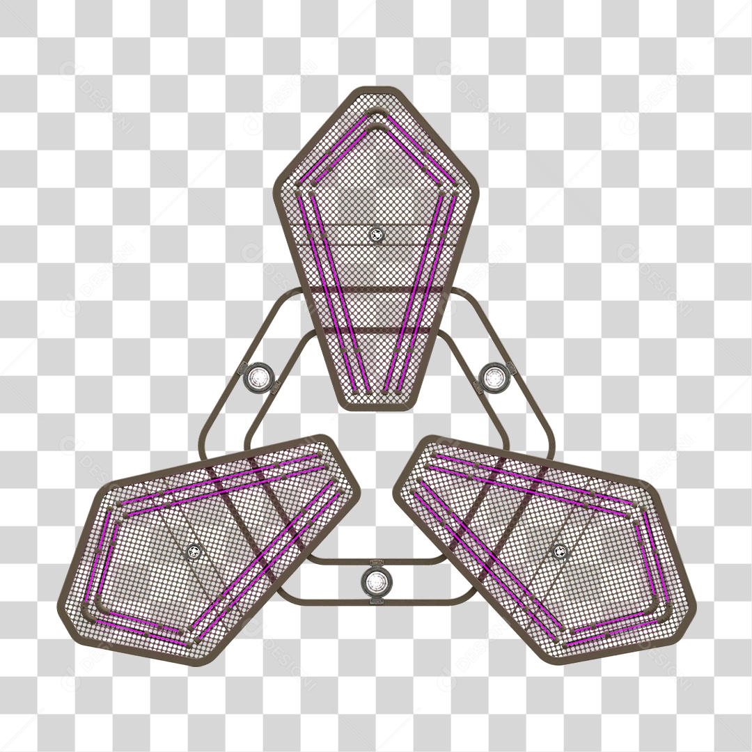 Painel de Seta Metálica com Neon PNG Transparente