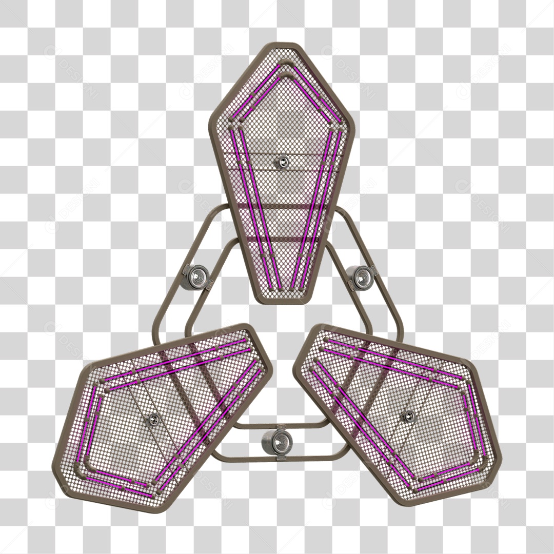 Painel de Setas Metálica com Neon PNG Transparente