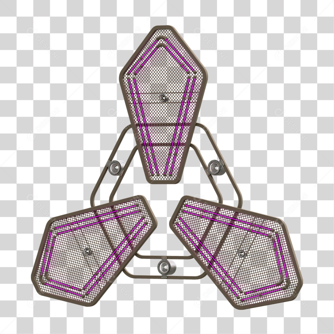 Painel de Setas Metálica com Neon PNG Transparente