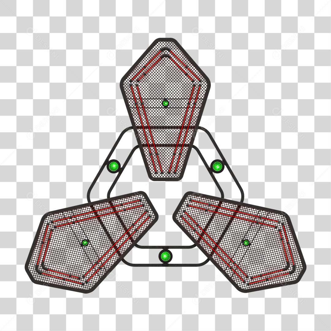 Painel de Setas Metálica com Neon PNG Transparente