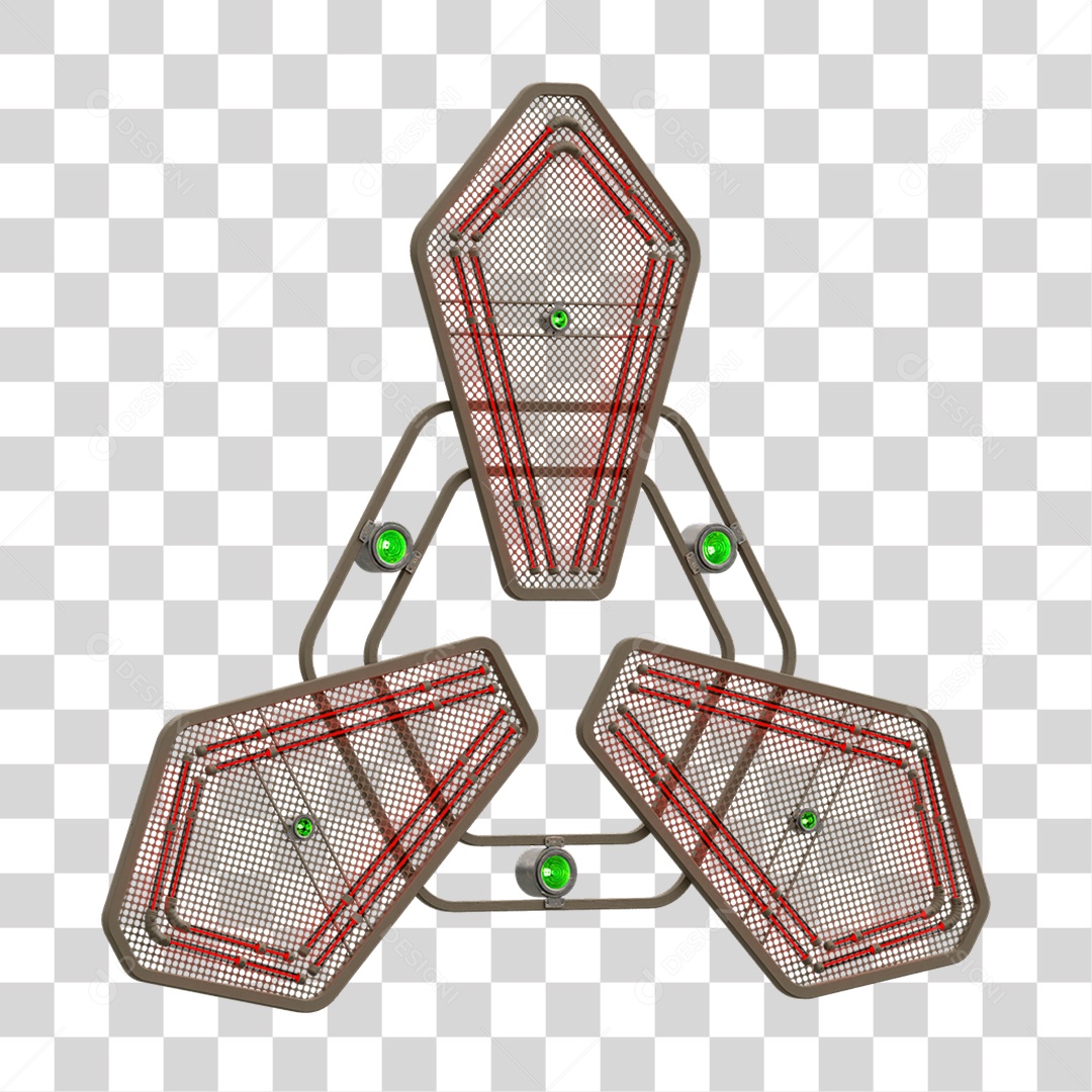 Painel de Setas Metálica com Neon PNG Transparente