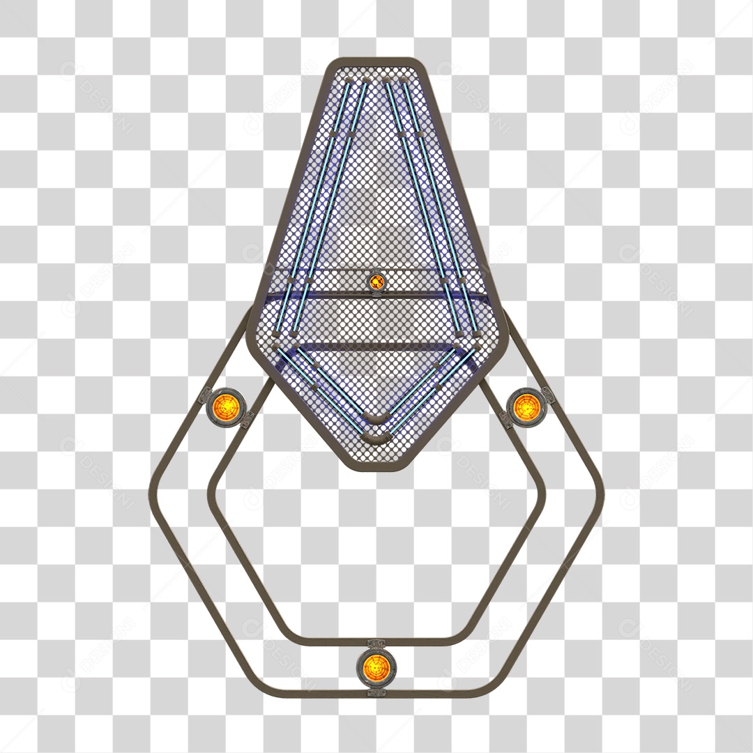 Painel de Seta Metálica com Neon PNG Transparente
