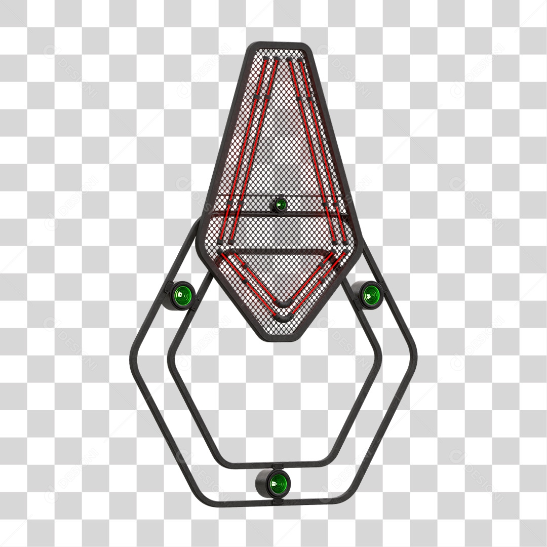 Painel de Seta Metálica com Neon PNG Transparente
