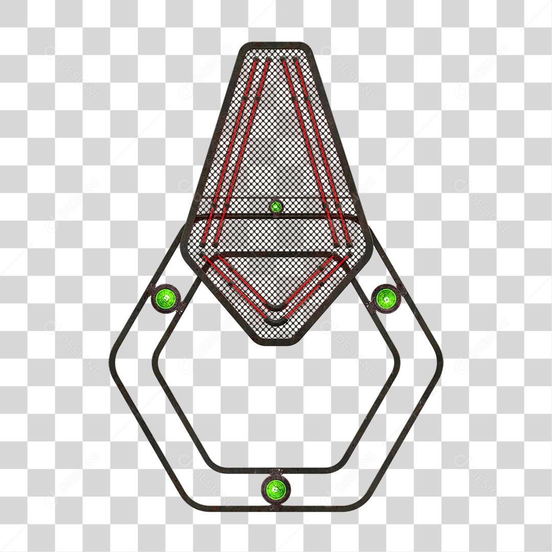 Painel de Seta Metálica com Neon PNG Transparente